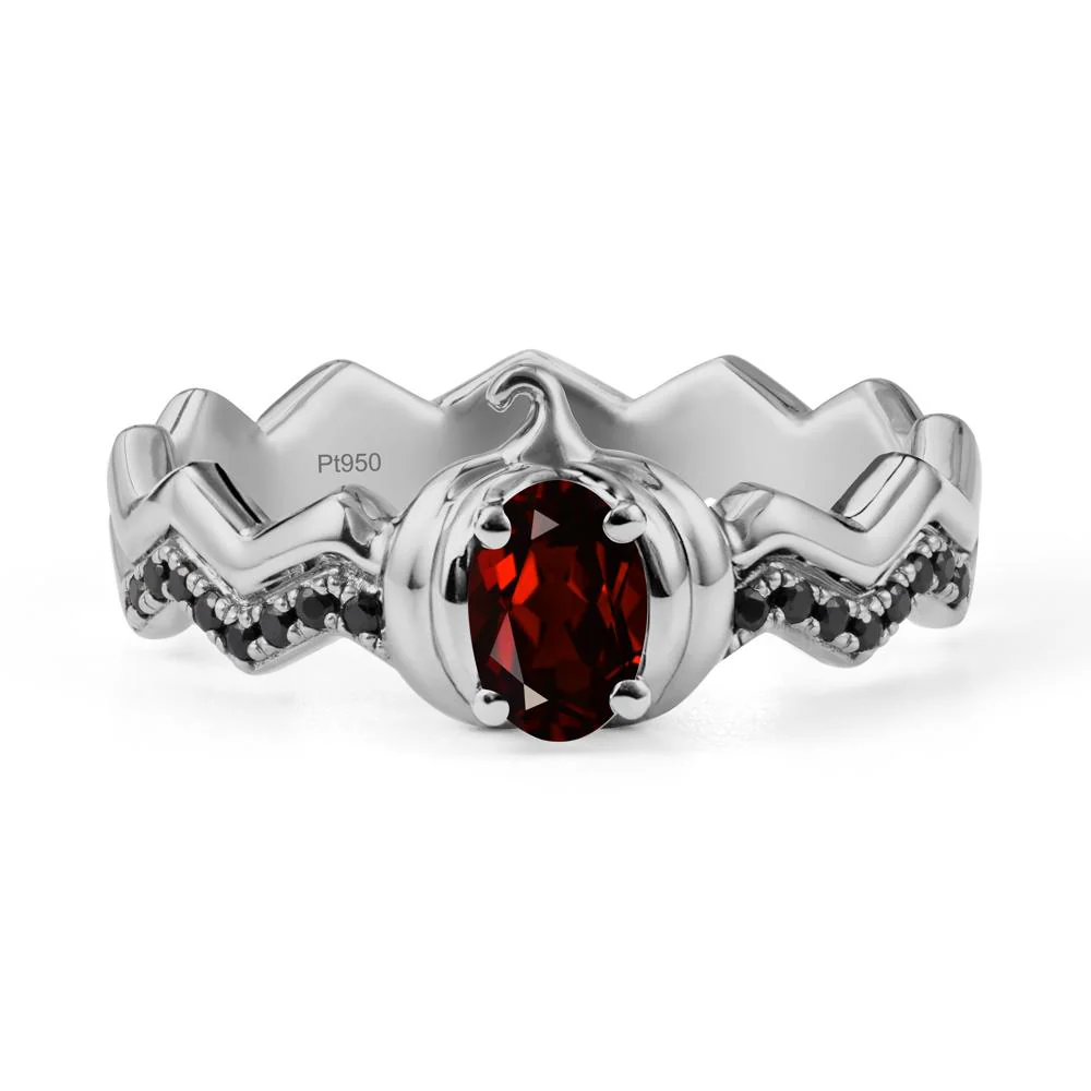 Halloween Pumpkin Garnet and Black Spinel Ring - Image 8