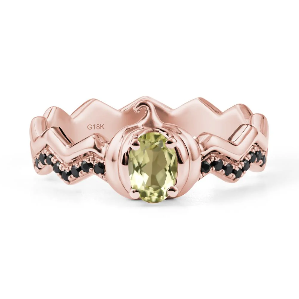 Halloween Pumpkin Lemon Quartz and Black Spinel Ring - Image 4