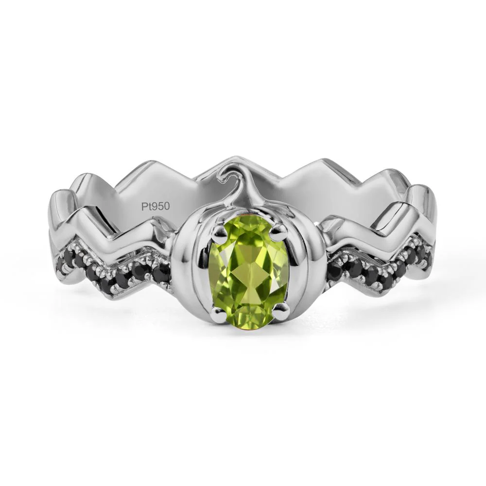 Halloween Pumpkin Peridot and Black Spinel Ring - Image 9