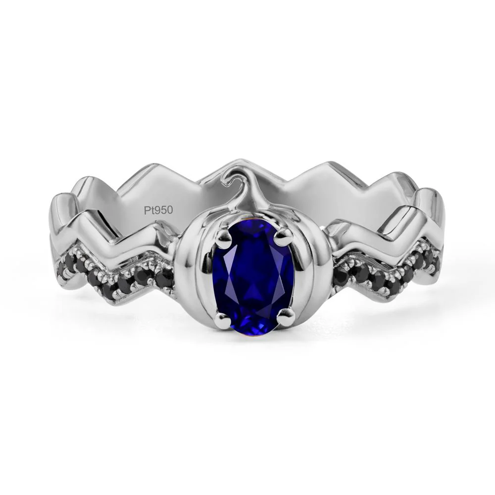 Halloween Pumpkin Sapphire and Black Spinel Ring - Image 8