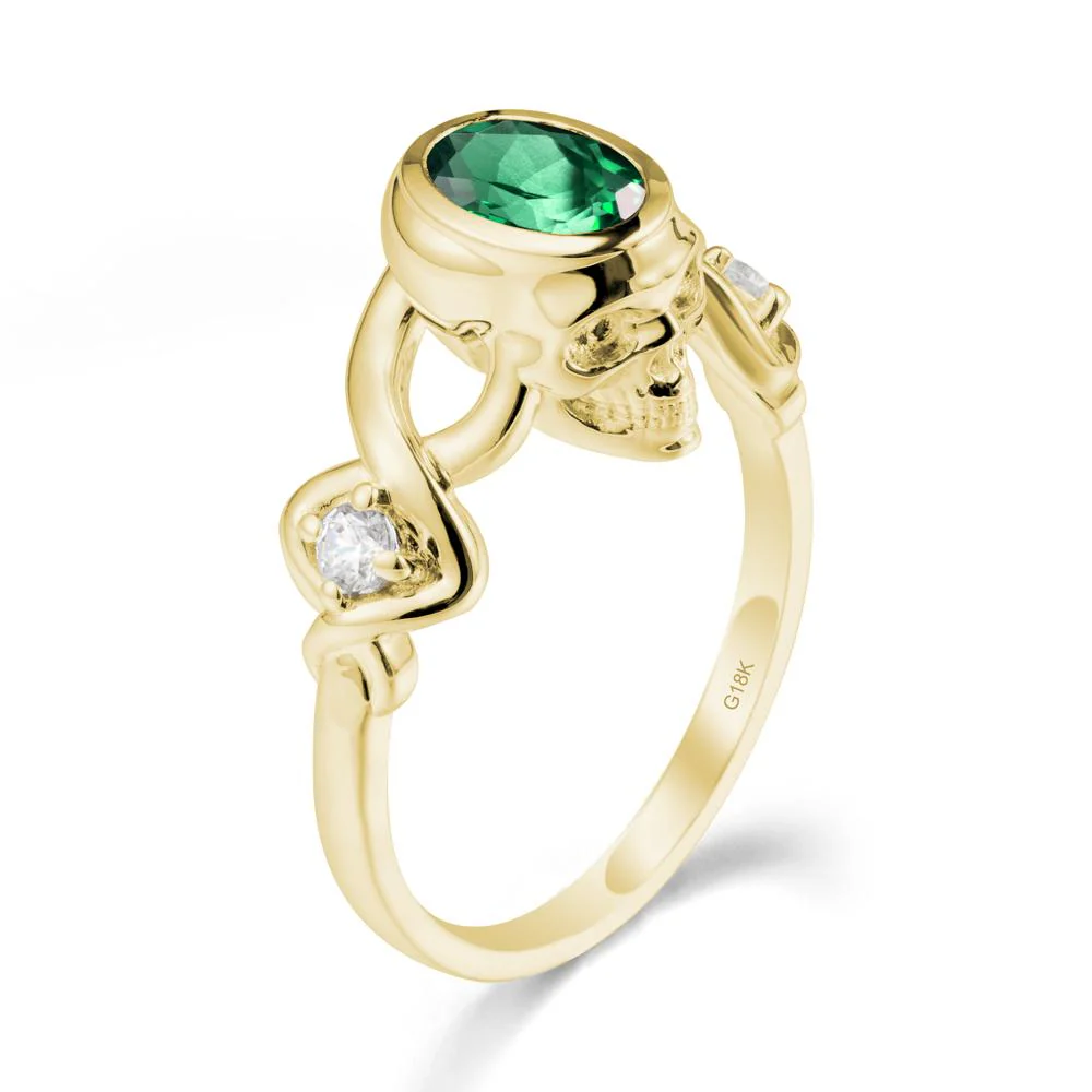 Halloween Skull Oval Emerald Ring - Image 6