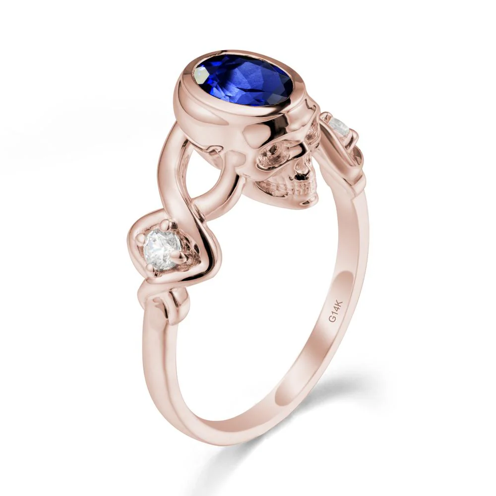 Halloween  Skull Oval Sapphire Ring - Image 2