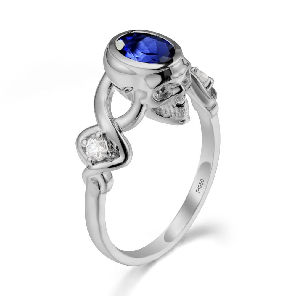 Halloween  Skull Oval Sapphire Ring - Image 8