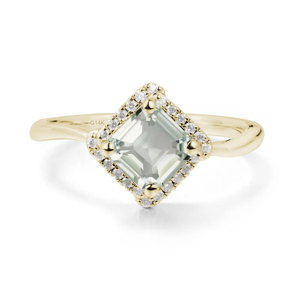 Halo Asscher Green Amethyst Ring - Image 2