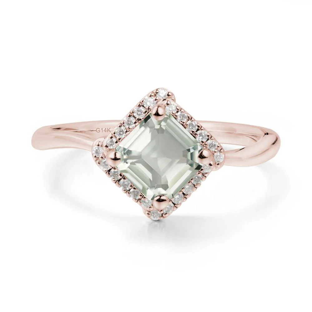 Halo Asscher Green Amethyst Ring - Image 8
