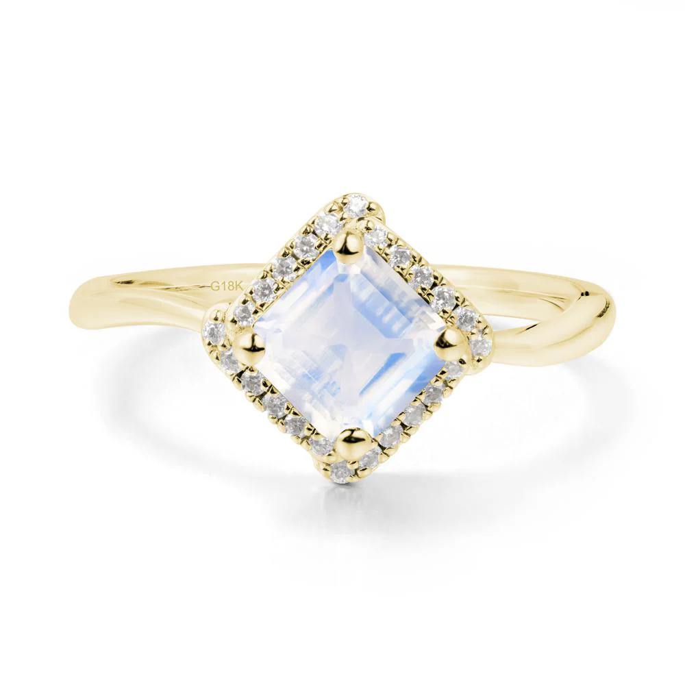 Halo Asscher Moonstone Ring - Image 2