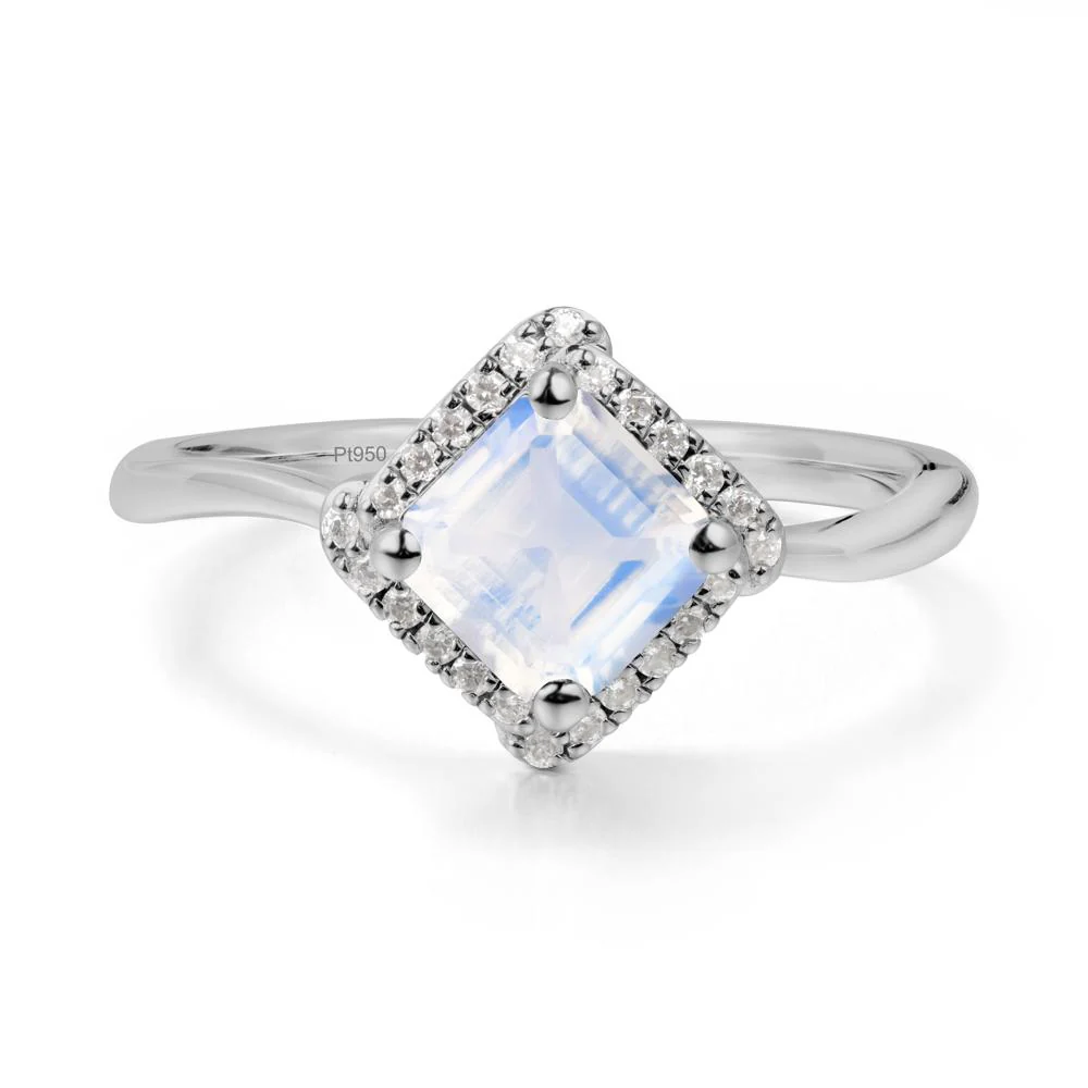 Halo Asscher Moonstone Ring - Image 8
