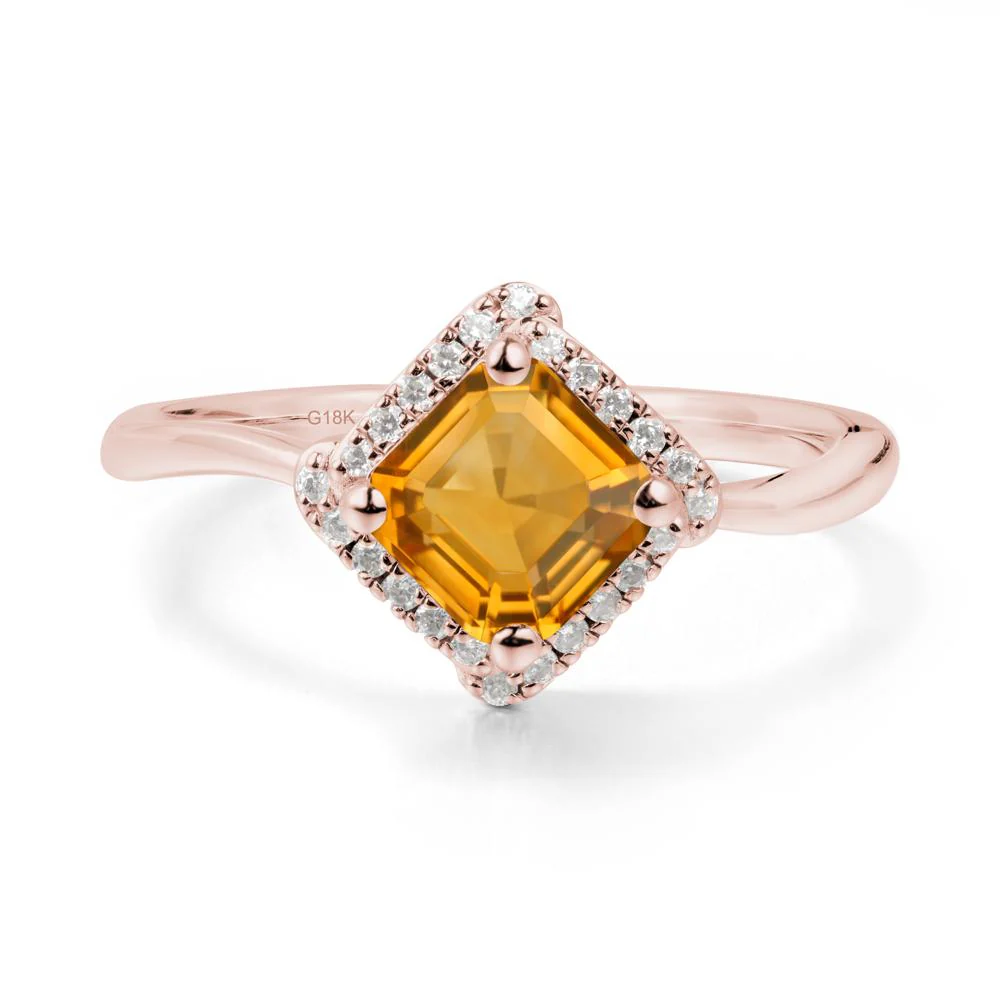 Halo Citrine Engagement Ring - Image 4