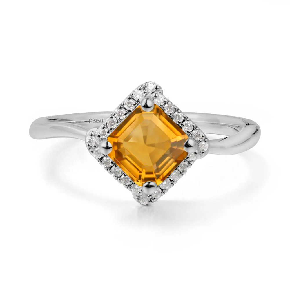 Halo Citrine Engagement Ring - Image 5