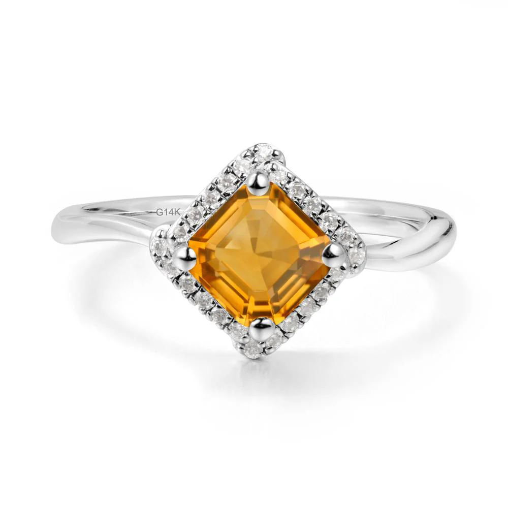 Halo Citrine Engagement Ring - Image 7