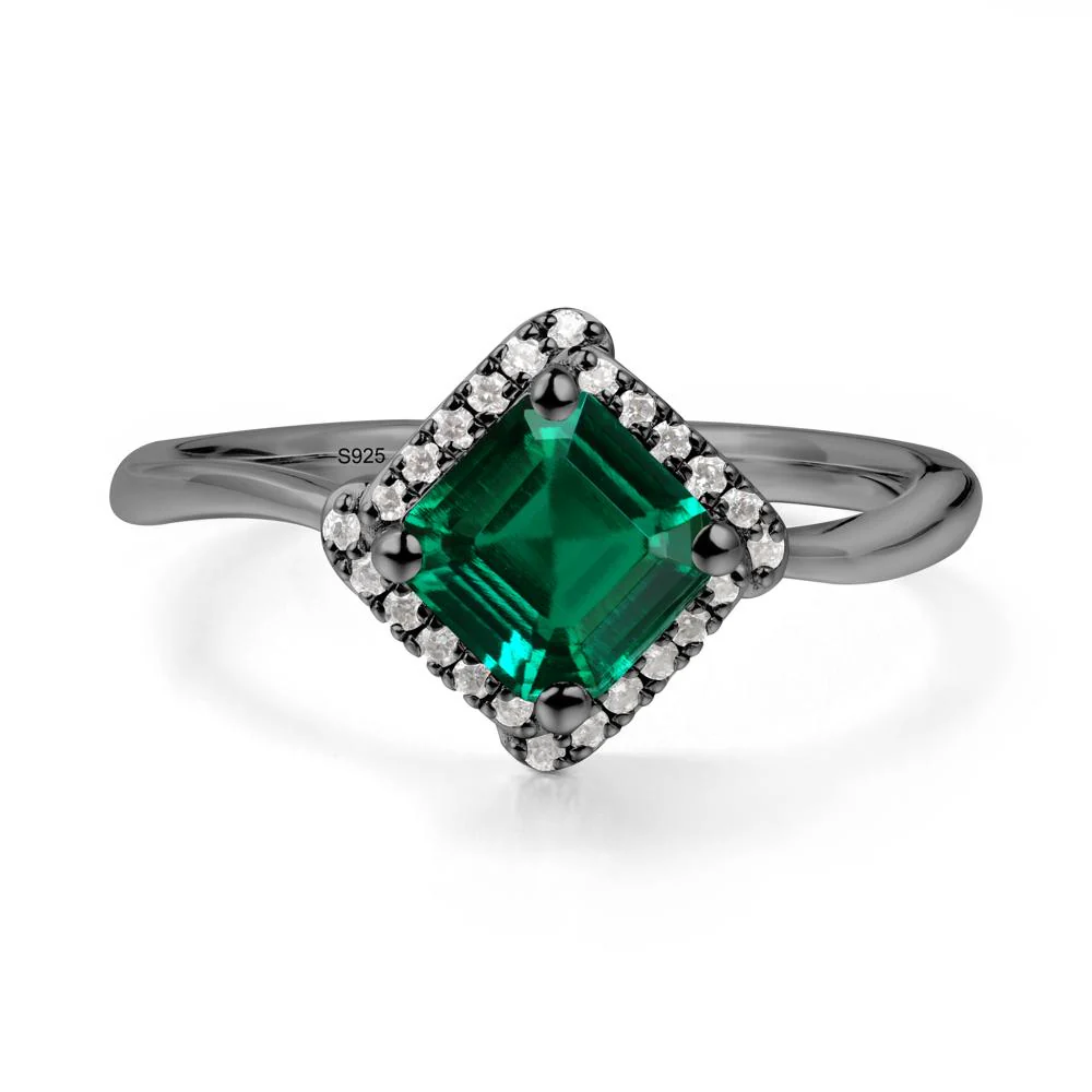 Halo Emerald Engagement Ring - Image 6