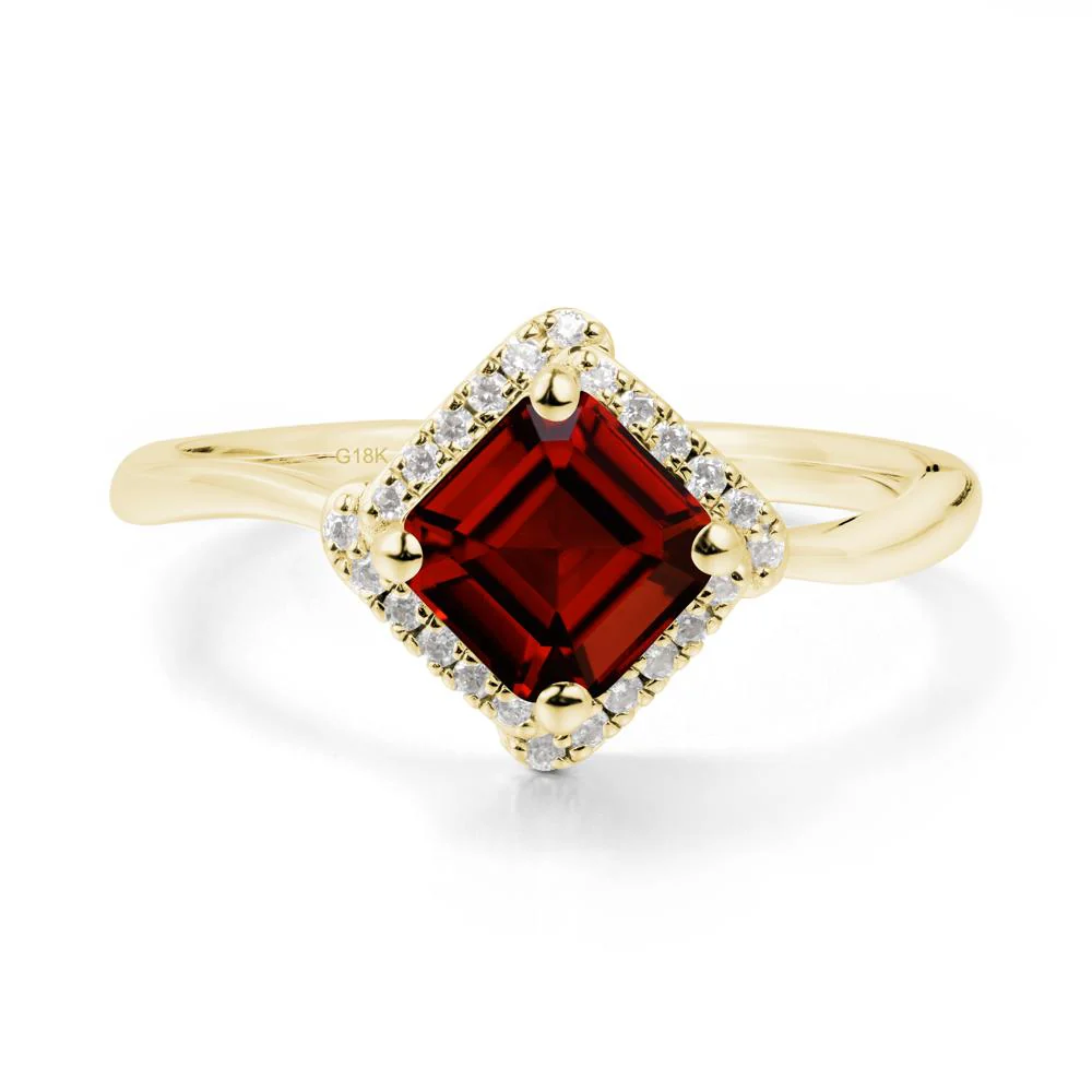 Halo Garnet Engagement Ring - Image 2