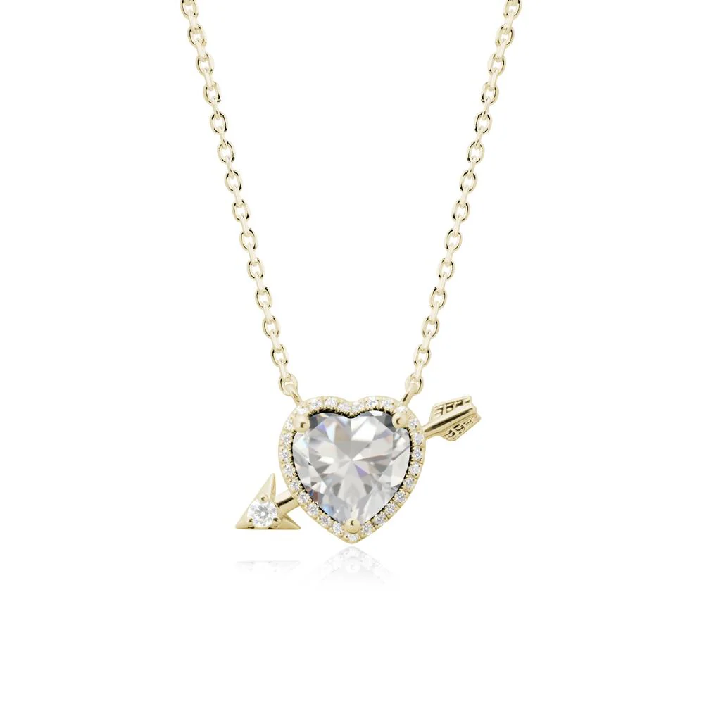 Halo Heart Shaped Cubic Zirconia Pendant Necklace - Image 4