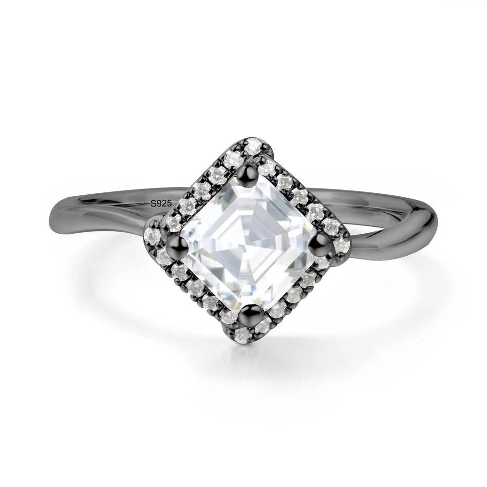 Halo Moissanite Engagement Ring