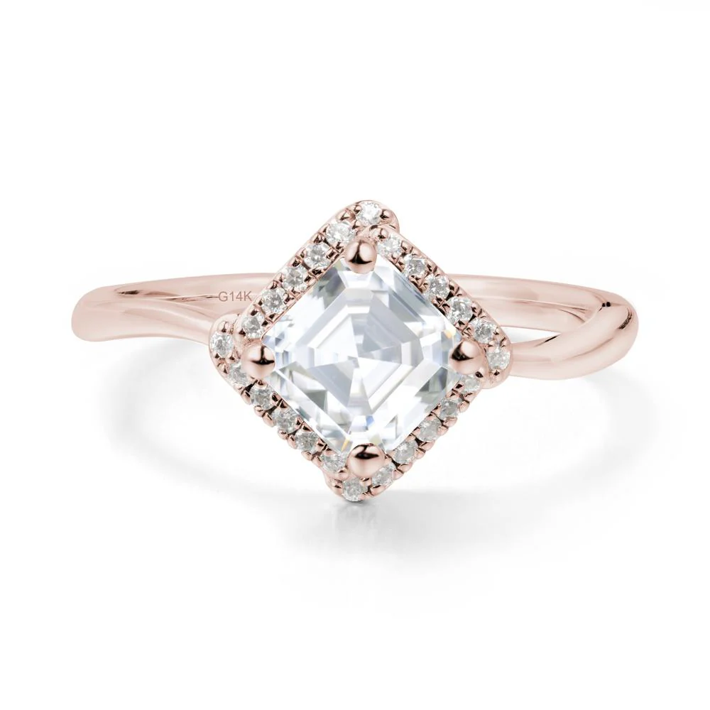 Halo Moissanite Engagement Ring - Image 3