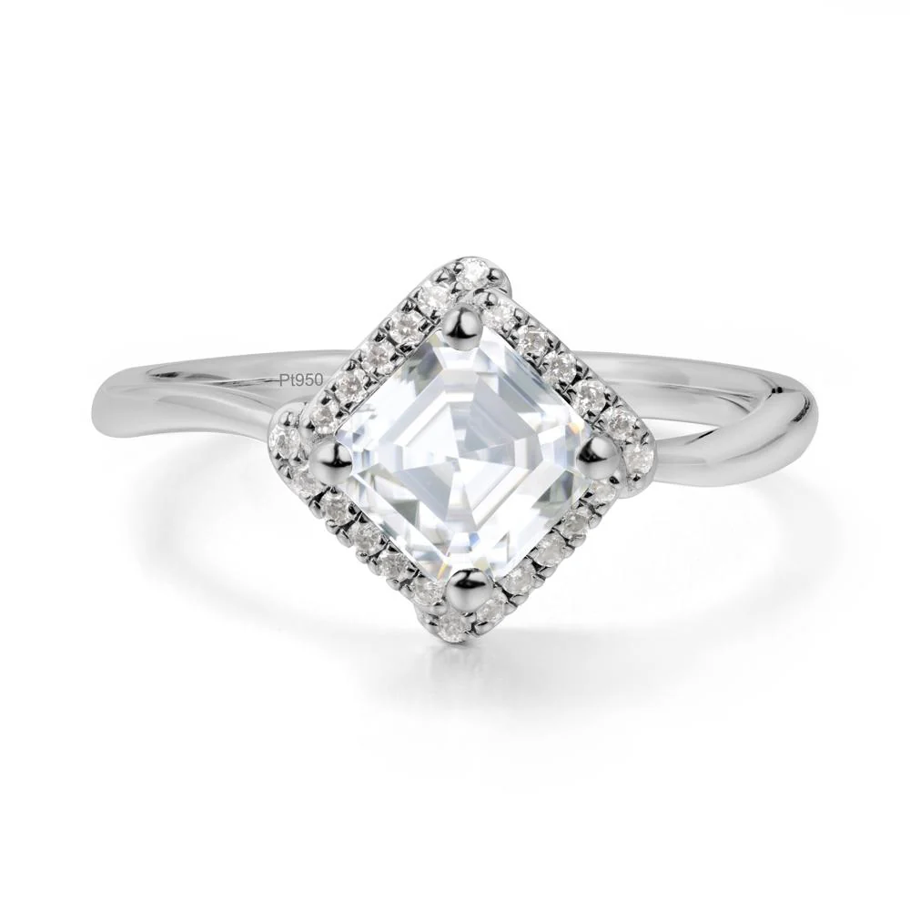 Halo Moissanite Engagement Ring - Image 7