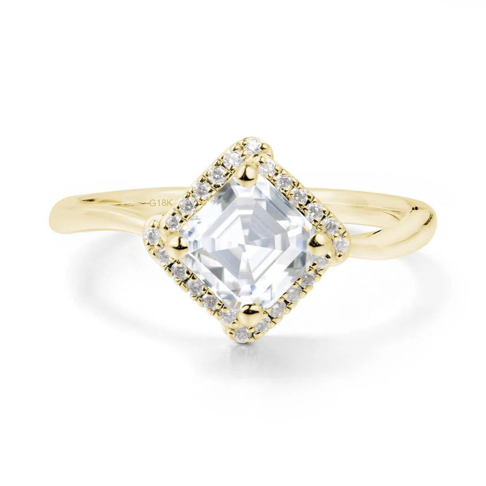 Halo Moissanite Engagement Ring - Image 8