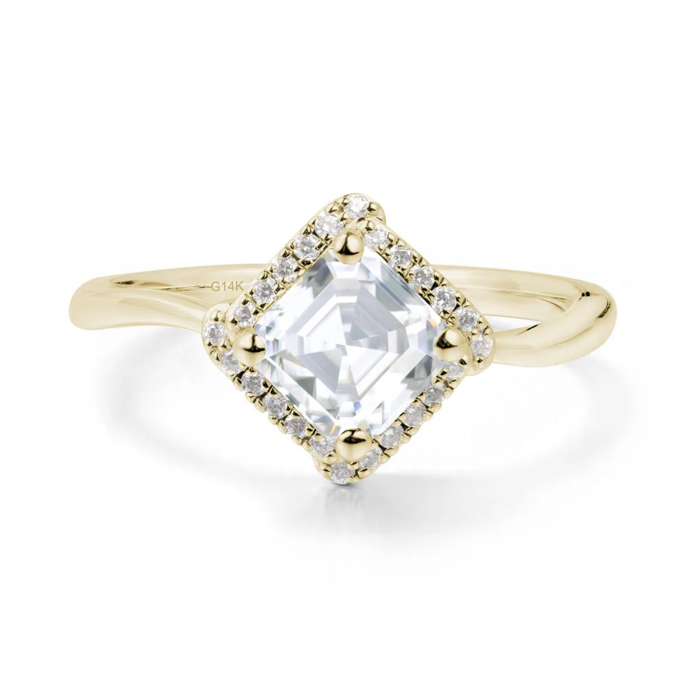 Halo Moissanite Engagement Ring - Image 9