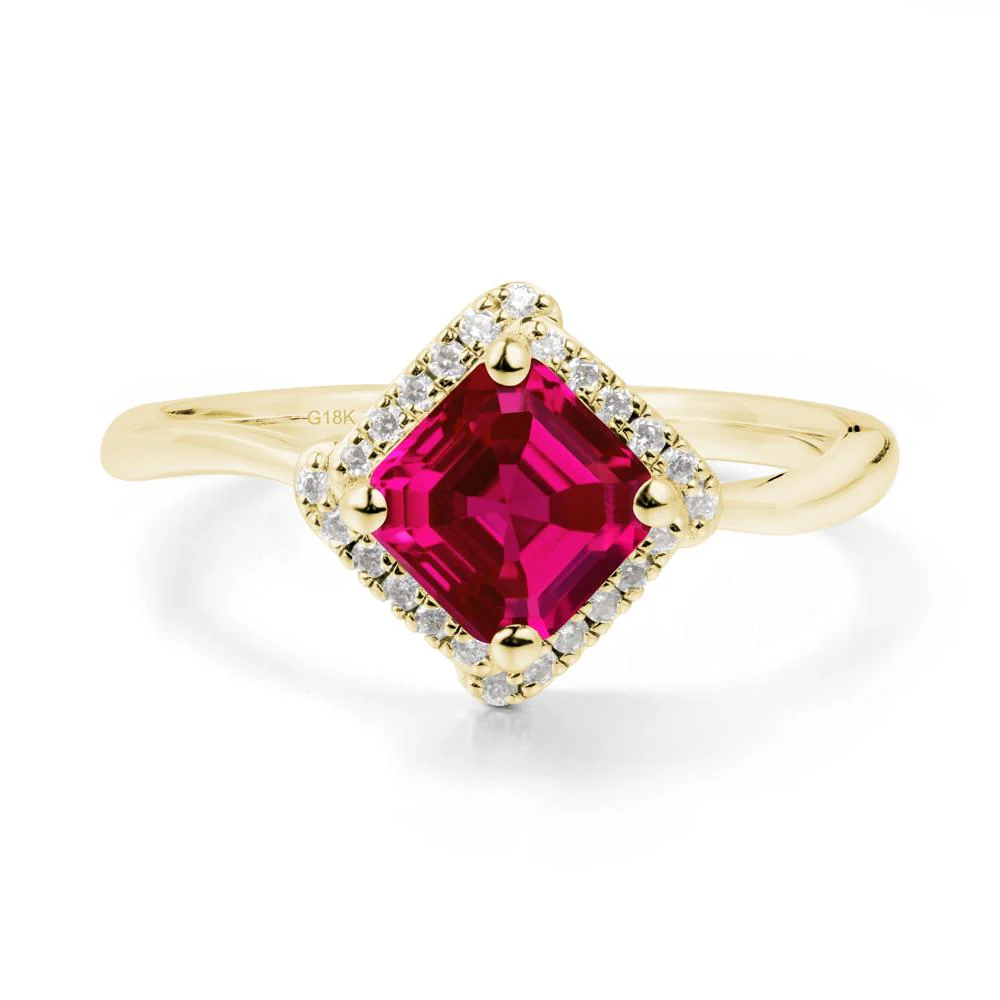 Halo Ruby Engagement Ring - Image 2