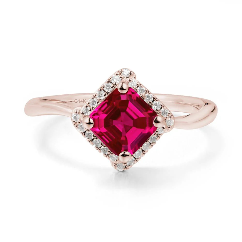 Halo Ruby Engagement Ring - Image 3