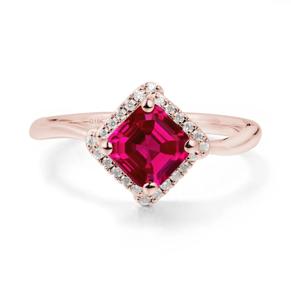 Halo Ruby Engagement Ring - Image 6