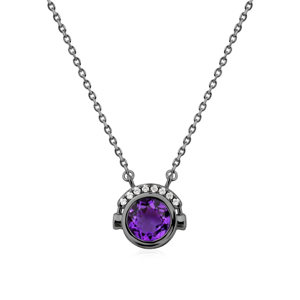 Headphones Inspired Bezel Amethyst Necklace - Image 8