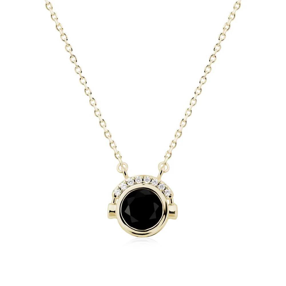 Headphones Inspired Bezel Black Spinel Necklace - Image 4