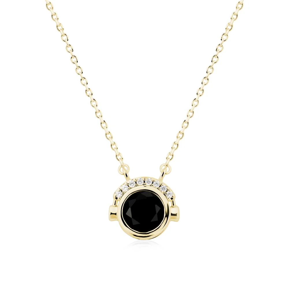 Headphones Inspired Bezel Black Spinel Necklace - Image 7
