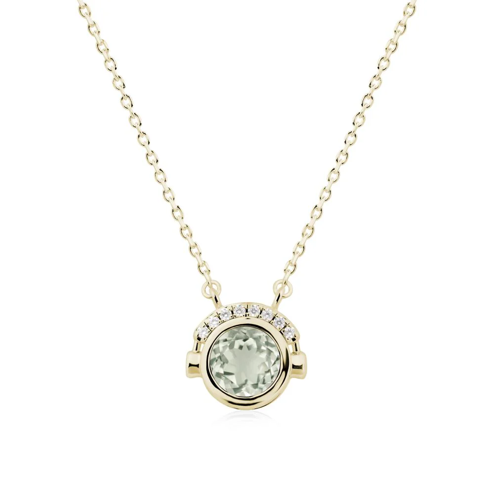 Headphones Inspired Bezel Green Amethyst Necklace - Image 4