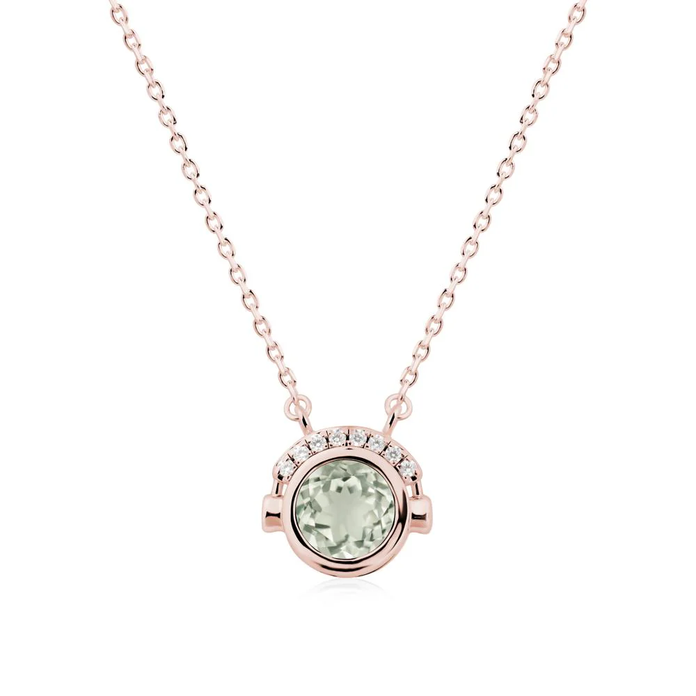 Headphones Inspired Bezel Green Amethyst Necklace - Image 5