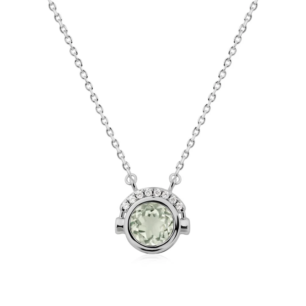 Headphones Inspired Bezel Green Amethyst Necklace - Image 8