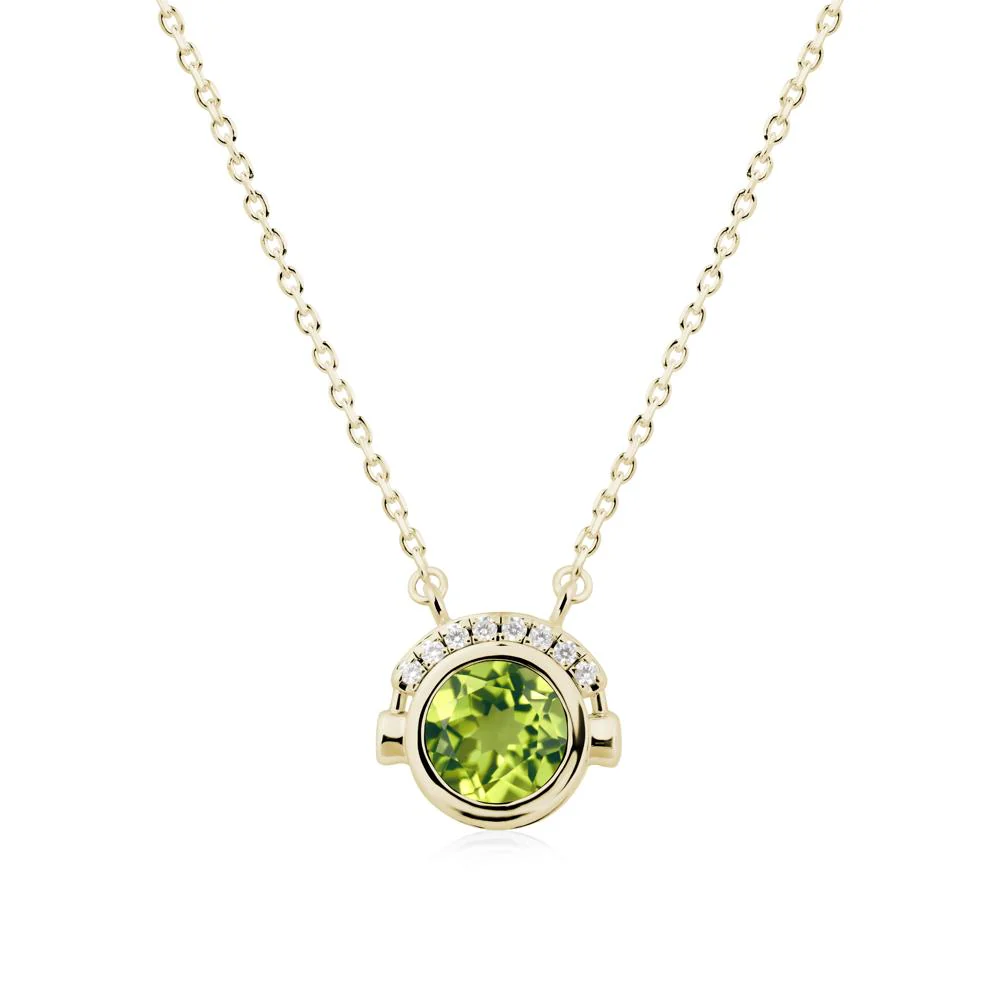 Headphones Inspired Bezel Peridot Necklace - Image 3