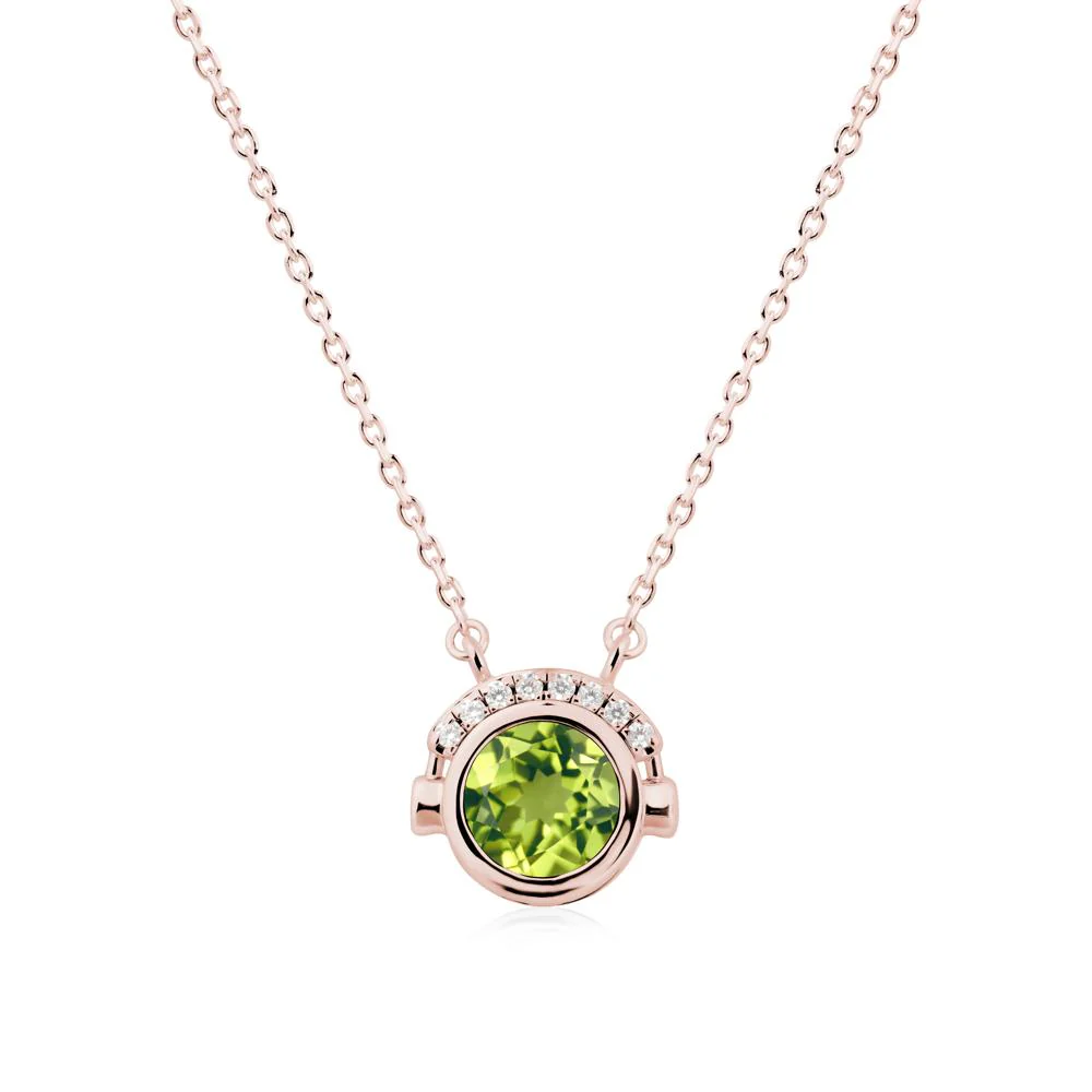 Headphones Inspired Bezel Peridot Necklace - Image 4