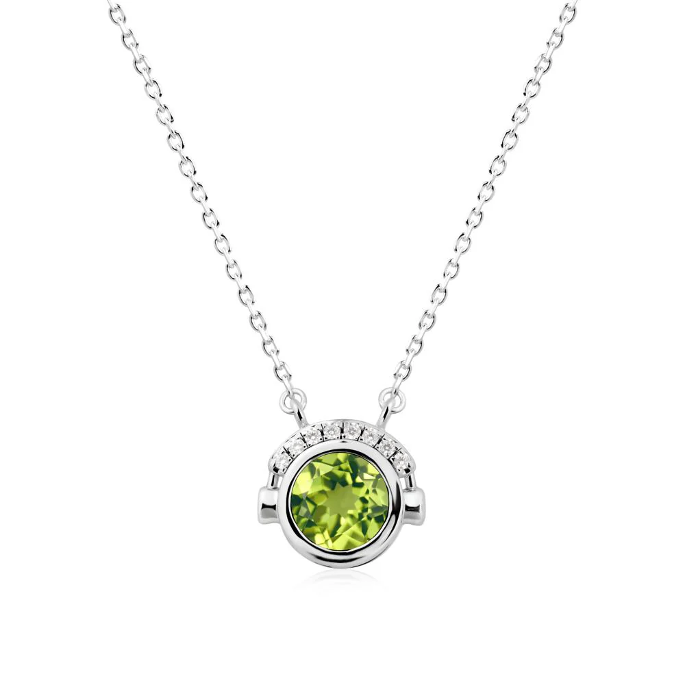 Headphones Inspired Bezel Peridot Necklace - Image 9