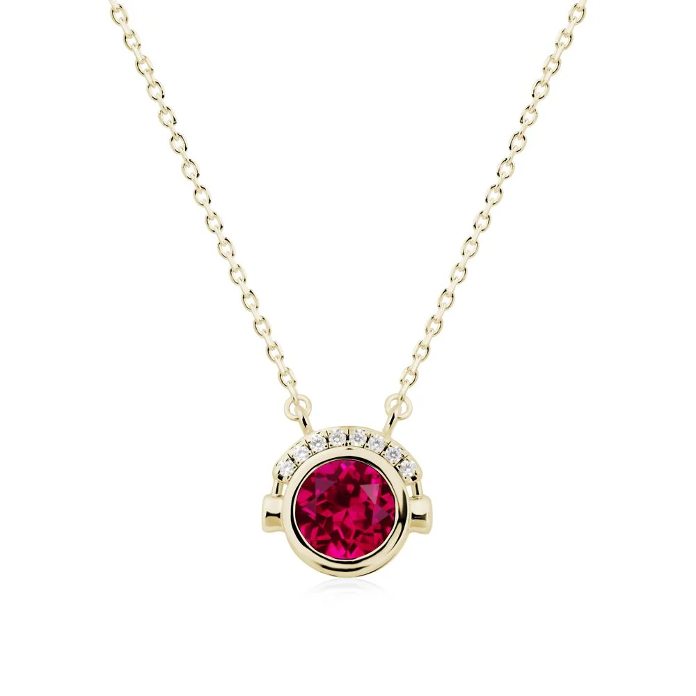 Headphones Inspired Bezel Ruby Necklace - Image 3