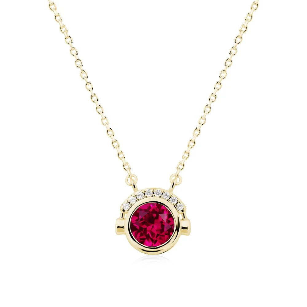 Headphones Inspired Bezel Ruby Necklace - Image 6