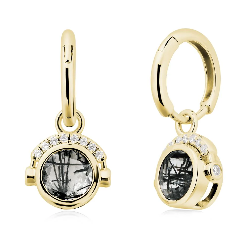Headphones-Inspired Playful Black Rutilated Quartz Earrings - Image 7