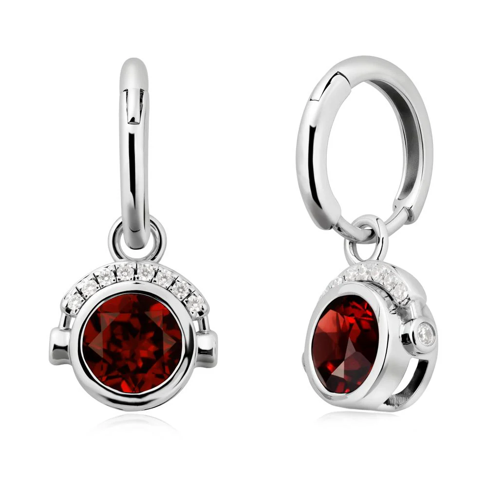Headphones-Inspired Playful Garnet Earrings - Image 3
