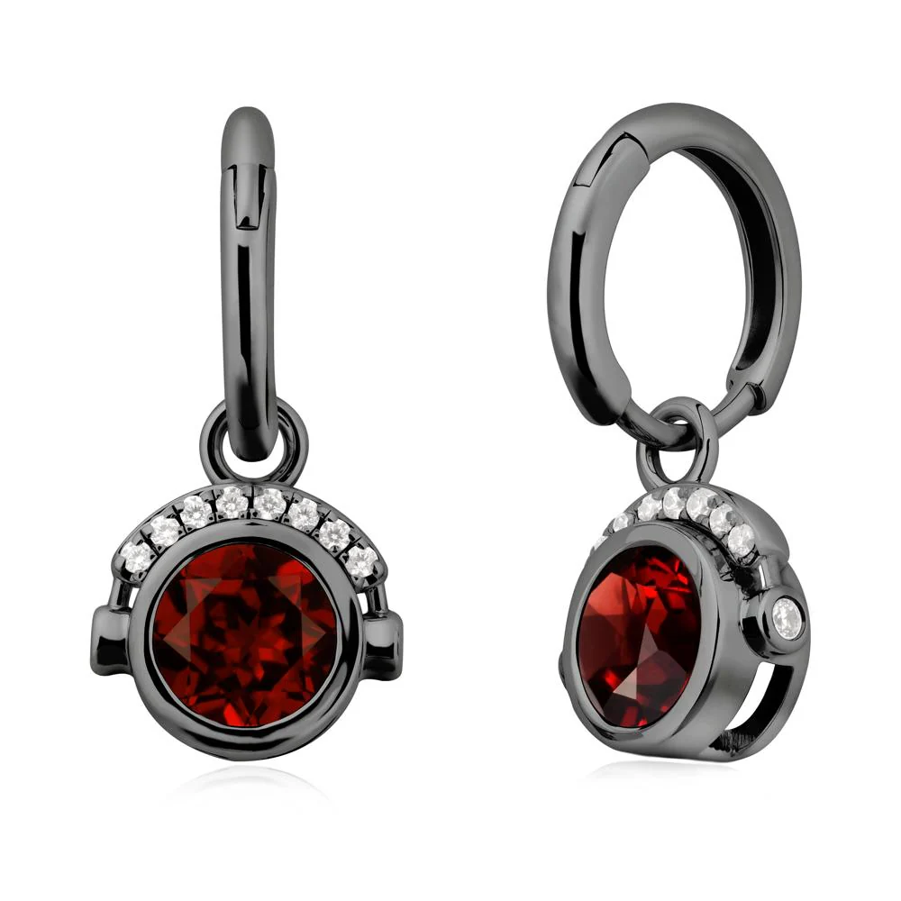 Headphones-Inspired Playful Garnet Earrings - Image 8