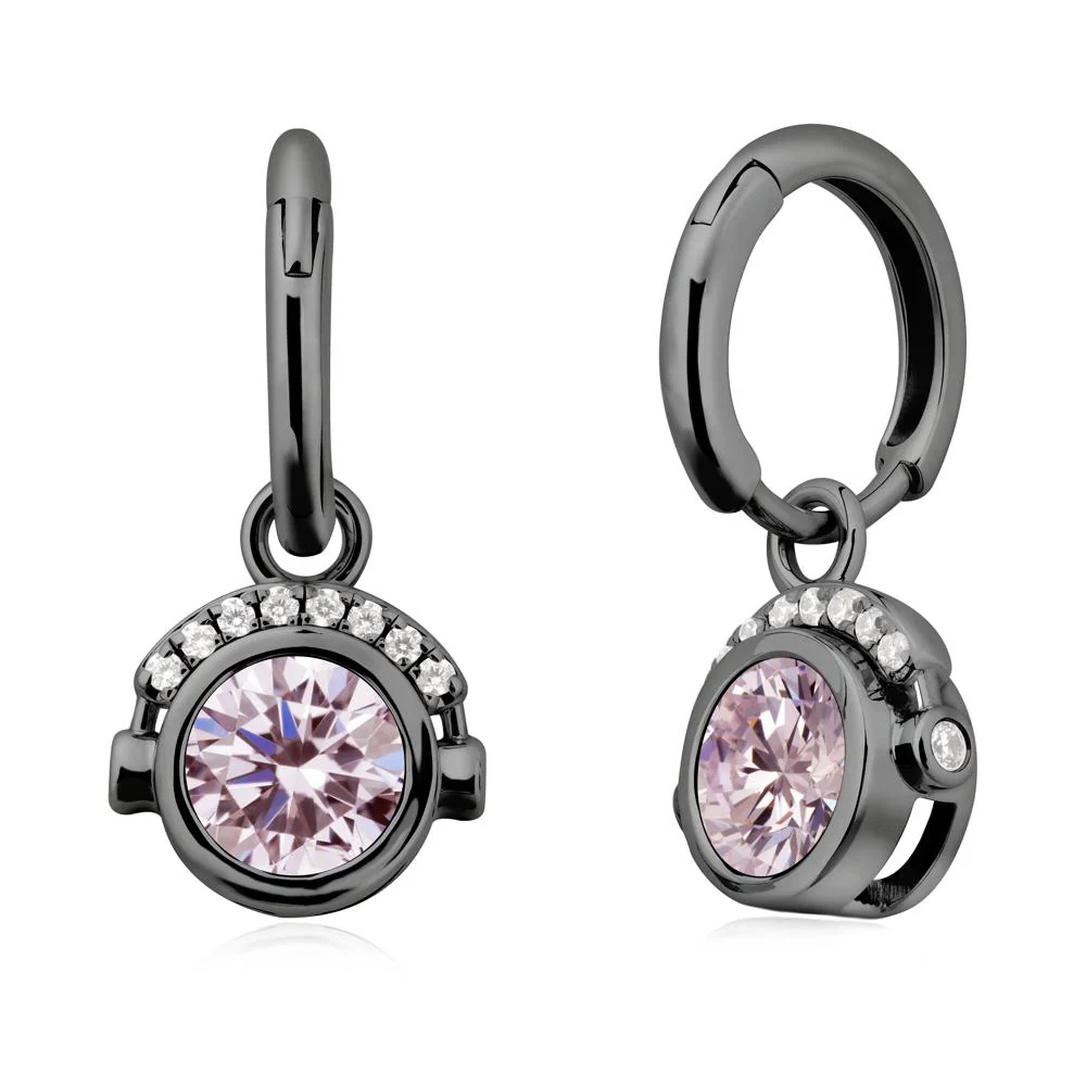 Headphones-Inspired Playful Pink Cubic Zirconia Earrings - Image 8