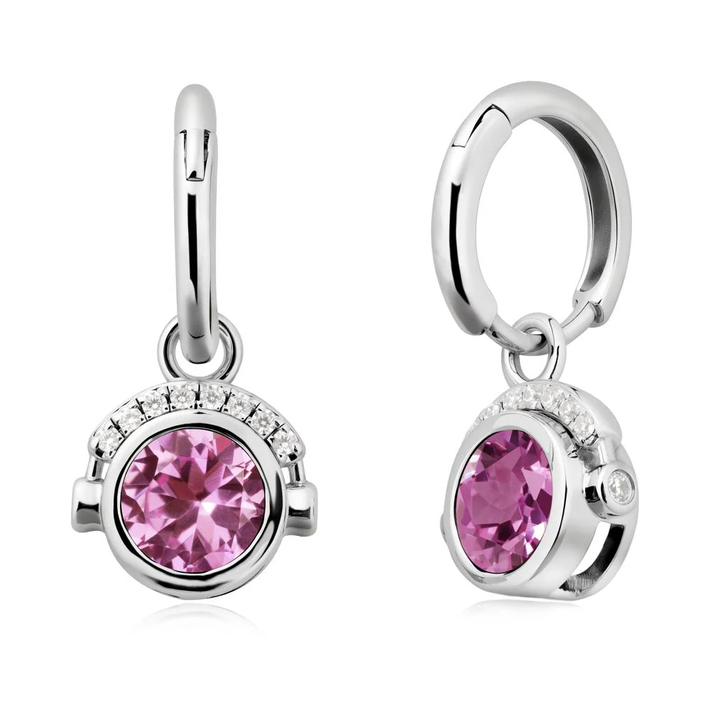 Headphones-Inspired Playful Pink Sapphire Earrings - Image 5