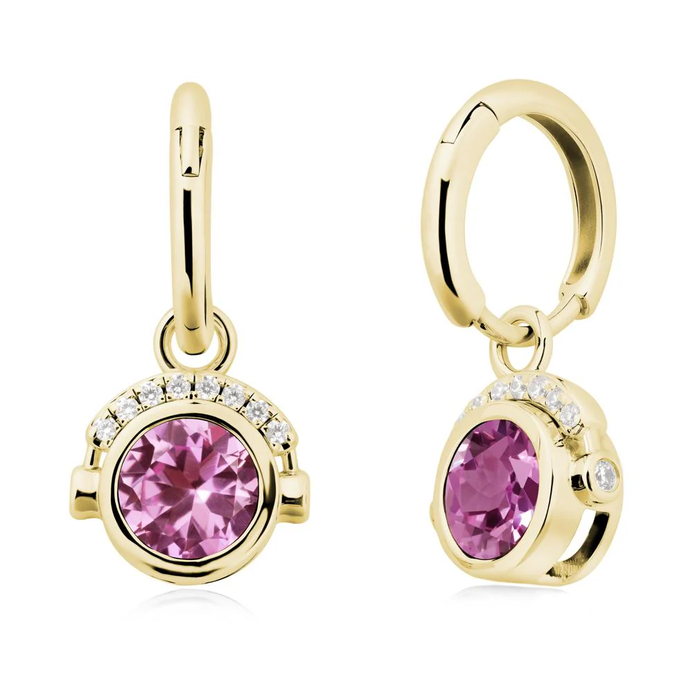 Headphones-Inspired Playful Pink Sapphire Earrings - Image 6