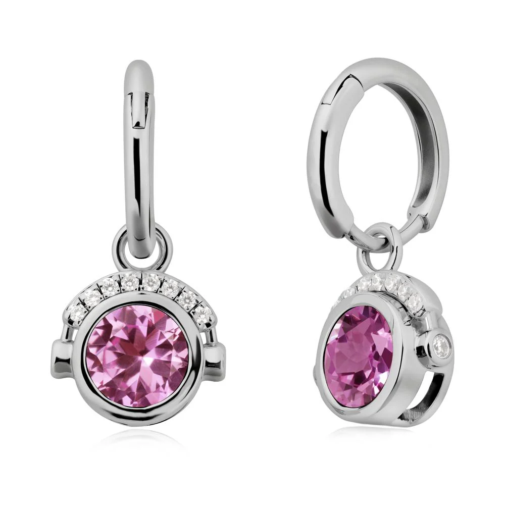 Headphones-Inspired Playful Pink Sapphire Earrings - Image 8