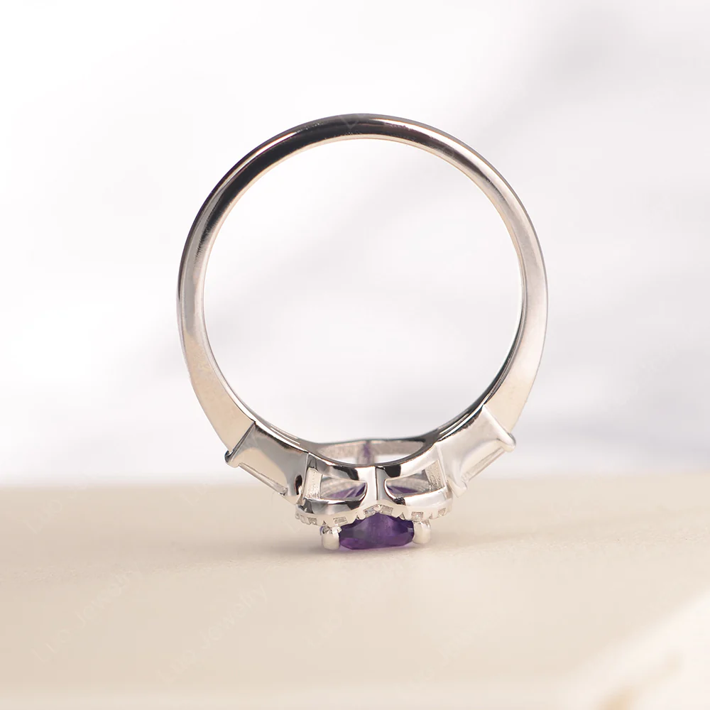 Amethyst Heart Halo Ring - Image 4