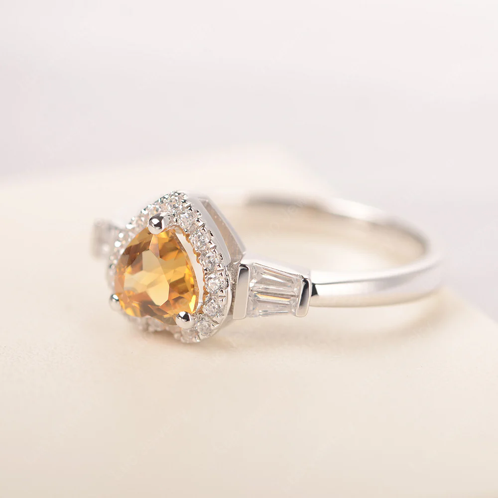 Citrine Heart Halo Ring - Image 2
