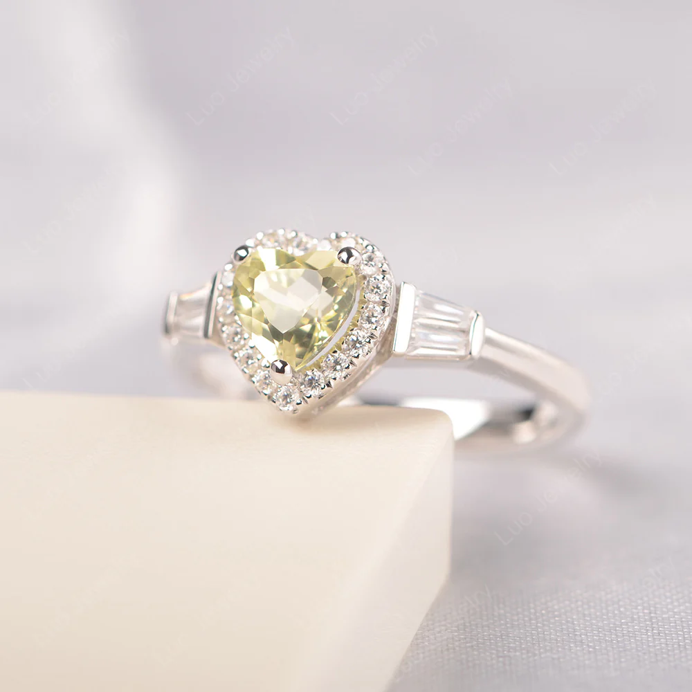 Lemon Quartz Heart Halo Ring - Image 2