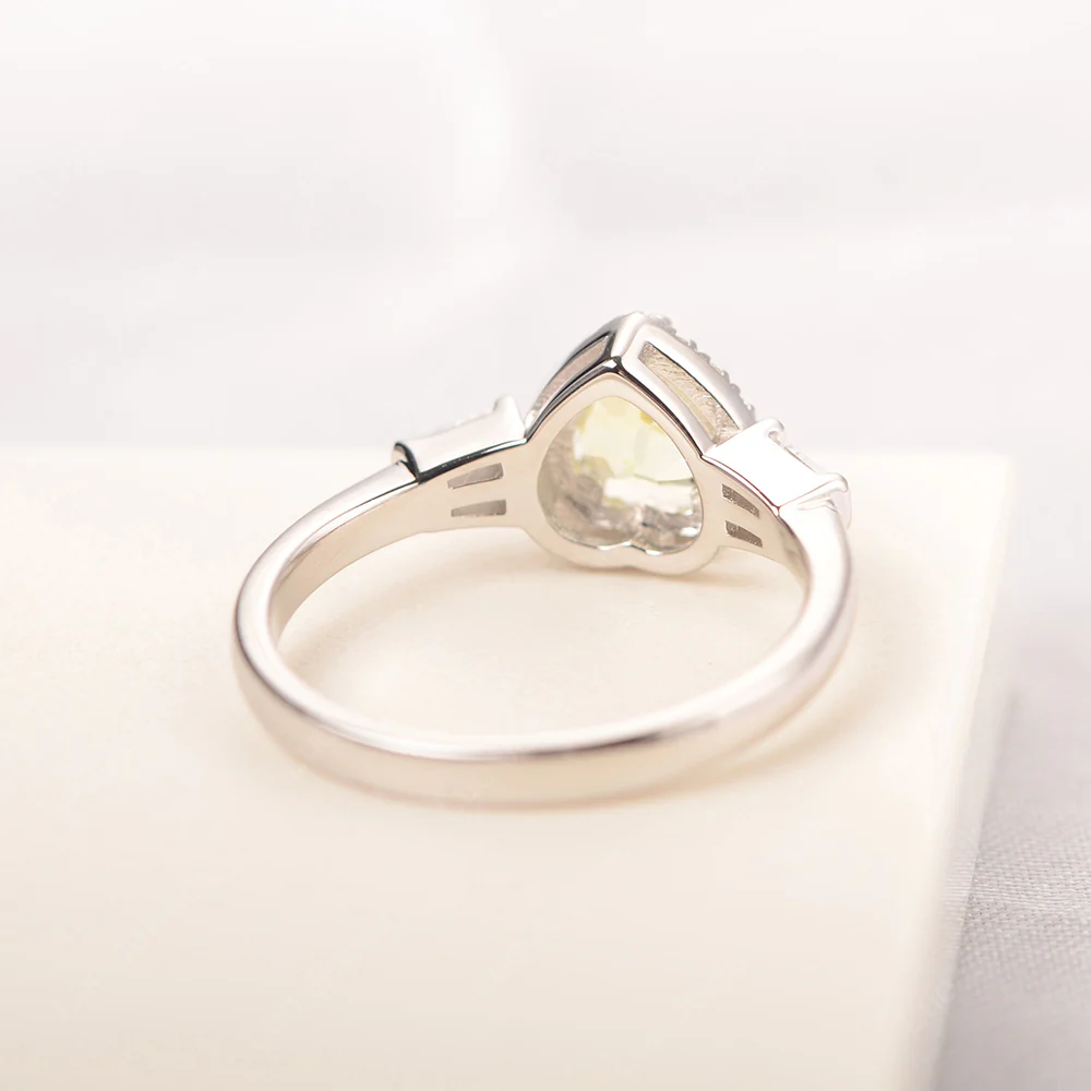 Lemon Quartz Heart Halo Ring - Image 3