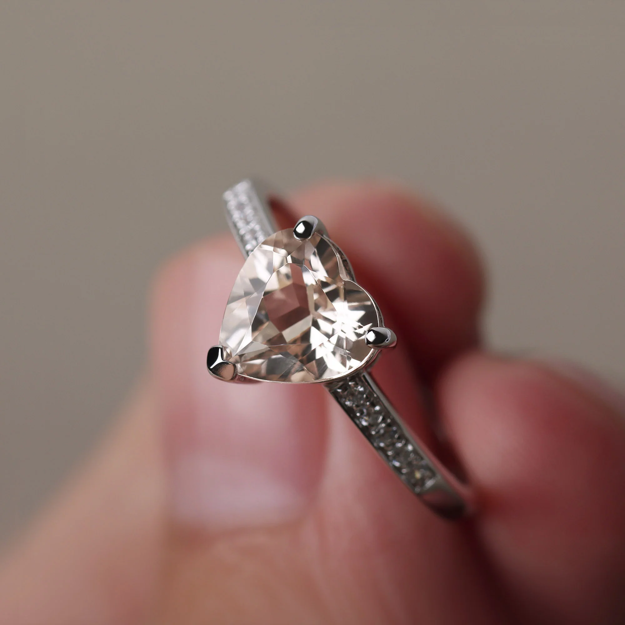 Hear Cut Morganite Engagement Ring - Image 2