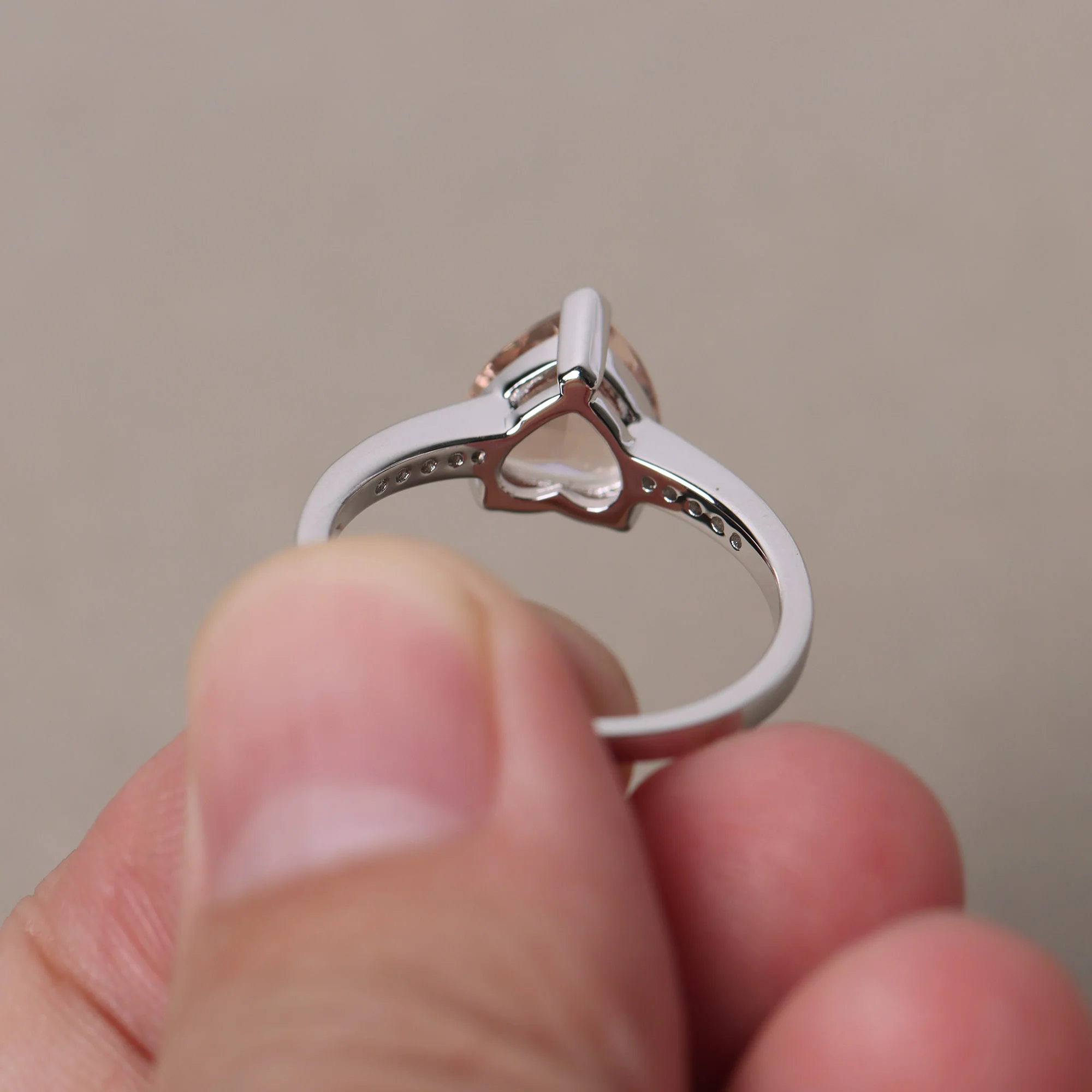Hear Cut Morganite Engagement Ring - Image 3