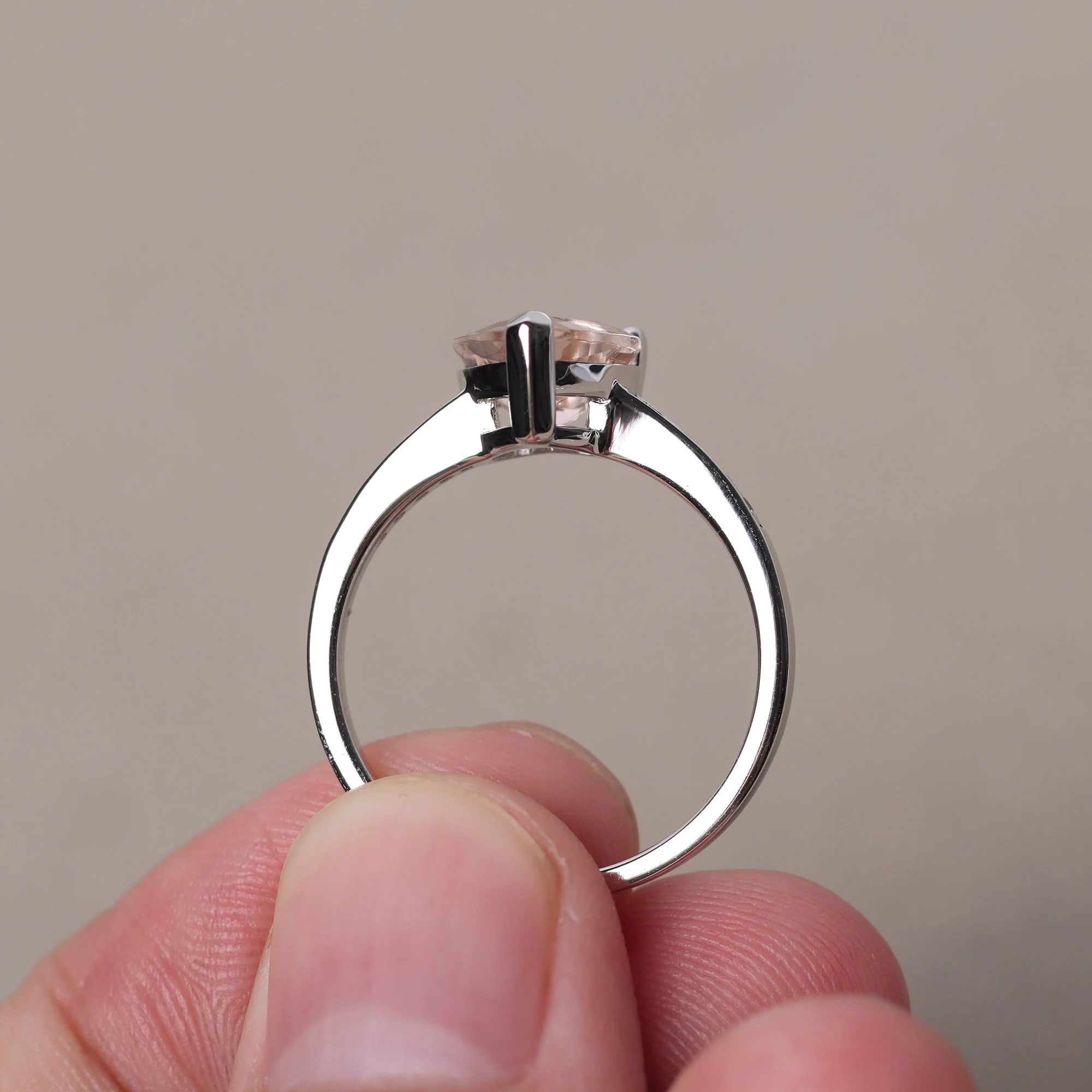 Hear Cut Morganite Engagement Ring - Image 4